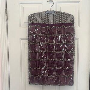 EUC Purple, White and Gray Closet Accessories Hanging Organizer